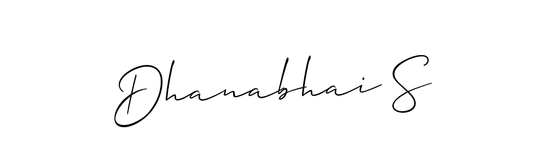 You should practise on your own different ways (Allison_Script) to write your name (Dhanabhai S) in signature. don't let someone else do it for you. Dhanabhai S signature style 2 images and pictures png