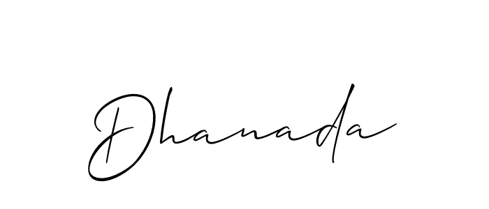 if you are searching for the best signature style for your name Dhanada. so please give up your signature search. here we have designed multiple signature styles  using Allison_Script. Dhanada signature style 2 images and pictures png