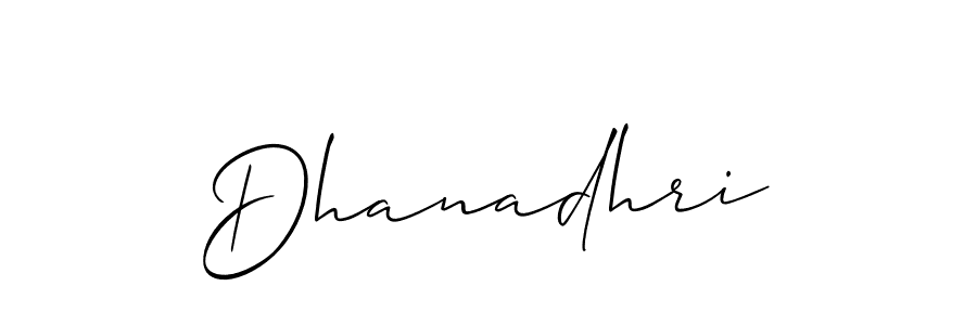 Allison_Script is a professional signature style that is perfect for those who want to add a touch of class to their signature. It is also a great choice for those who want to make their signature more unique. Get Dhanadhri name to fancy signature for free. Dhanadhri signature style 2 images and pictures png