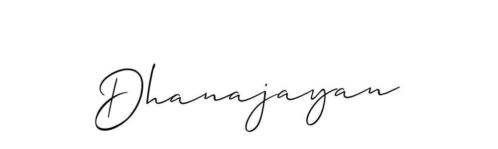 Make a beautiful signature design for name Dhanajayan. With this signature (Allison_Script) style, you can create a handwritten signature for free. Dhanajayan signature style 2 images and pictures png
