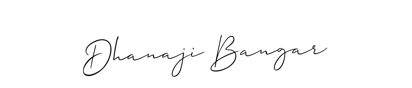 Make a beautiful signature design for name Dhanaji Bangar. With this signature (Allison_Script) style, you can create a handwritten signature for free. Dhanaji Bangar signature style 2 images and pictures png
