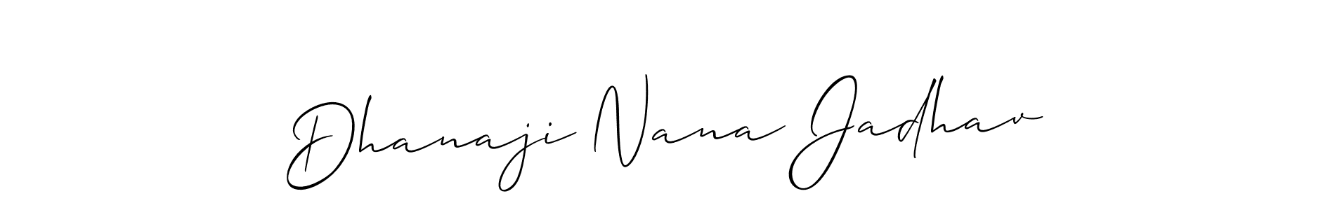 if you are searching for the best signature style for your name Dhanaji Nana Jadhav. so please give up your signature search. here we have designed multiple signature styles  using Allison_Script. Dhanaji Nana Jadhav signature style 2 images and pictures png