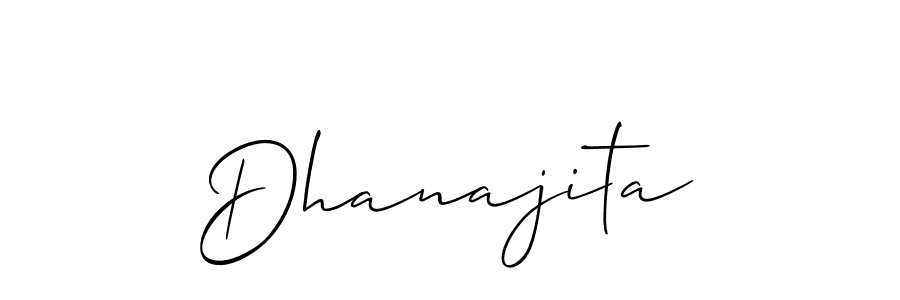 Create a beautiful signature design for name Dhanajita. With this signature (Allison_Script) fonts, you can make a handwritten signature for free. Dhanajita signature style 2 images and pictures png