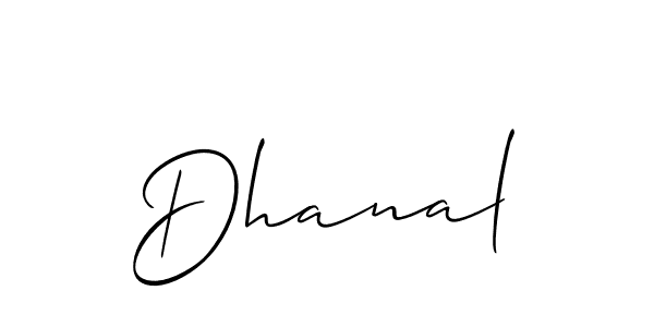 Dhanal stylish signature style. Best Handwritten Sign (Allison_Script) for my name. Handwritten Signature Collection Ideas for my name Dhanal. Dhanal signature style 2 images and pictures png