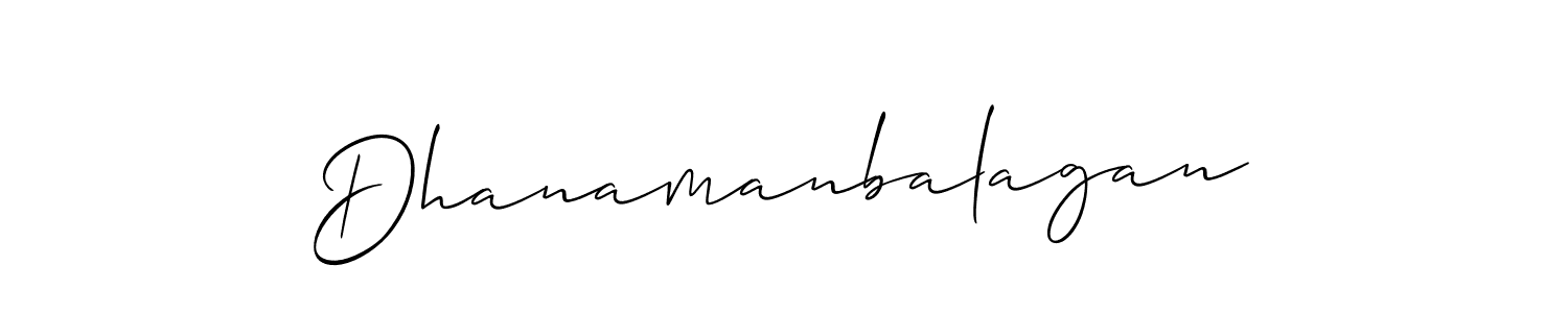 How to make Dhanamanbalagan signature? Allison_Script is a professional autograph style. Create handwritten signature for Dhanamanbalagan name. Dhanamanbalagan signature style 2 images and pictures png