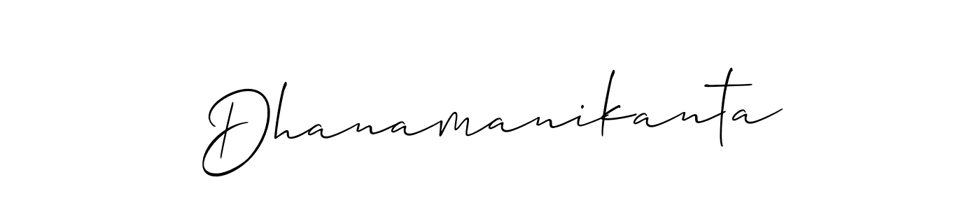 The best way (Allison_Script) to make a short signature is to pick only two or three words in your name. The name Dhanamanikanta include a total of six letters. For converting this name. Dhanamanikanta signature style 2 images and pictures png