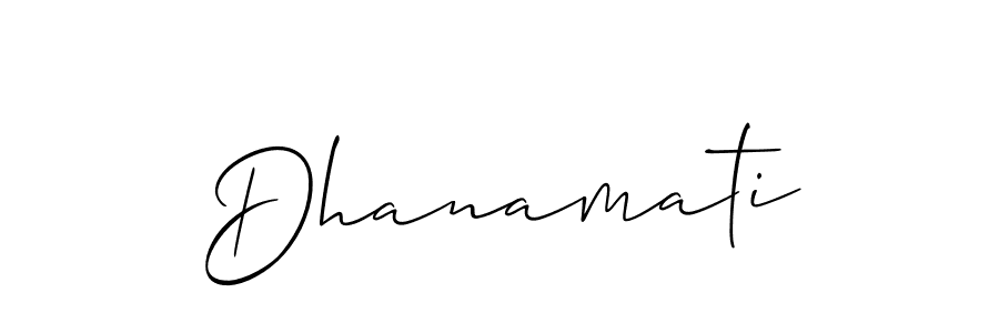 Also You can easily find your signature by using the search form. We will create Dhanamati name handwritten signature images for you free of cost using Allison_Script sign style. Dhanamati signature style 2 images and pictures png