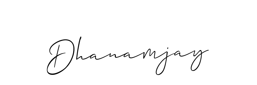 Allison_Script is a professional signature style that is perfect for those who want to add a touch of class to their signature. It is also a great choice for those who want to make their signature more unique. Get Dhanamjay name to fancy signature for free. Dhanamjay signature style 2 images and pictures png