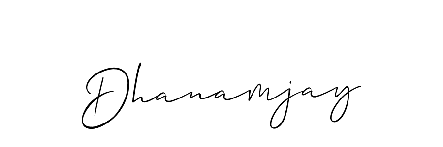 if you are searching for the best signature style for your name Dhanamjay. so please give up your signature search. here we have designed multiple signature styles  using Allison_Script. Dhanamjay signature style 2 images and pictures png