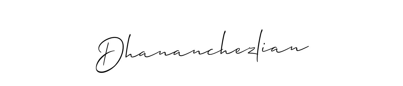 Dhananchezlian stylish signature style. Best Handwritten Sign (Allison_Script) for my name. Handwritten Signature Collection Ideas for my name Dhananchezlian. Dhananchezlian signature style 2 images and pictures png
