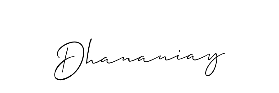 The best way (Allison_Script) to make a short signature is to pick only two or three words in your name. The name Dhananiay include a total of six letters. For converting this name. Dhananiay signature style 2 images and pictures png