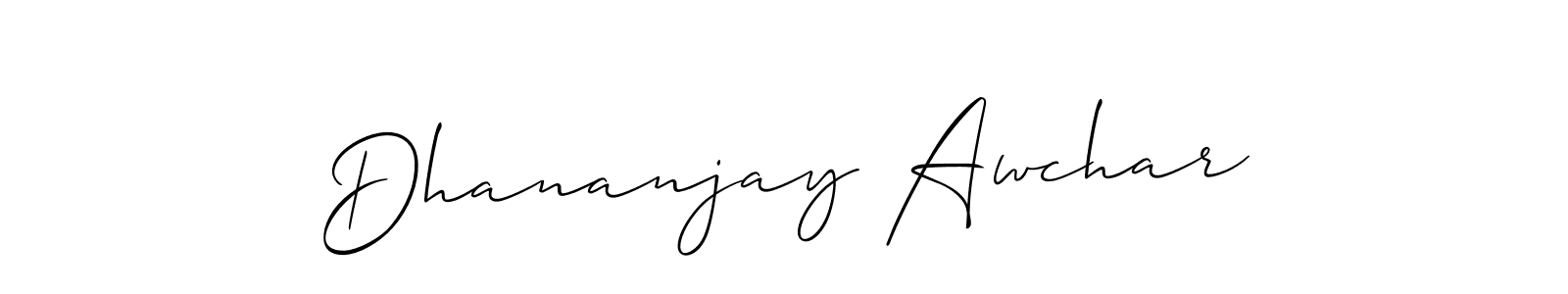 This is the best signature style for the Dhananjay Awchar name. Also you like these signature font (Allison_Script). Mix name signature. Dhananjay Awchar signature style 2 images and pictures png