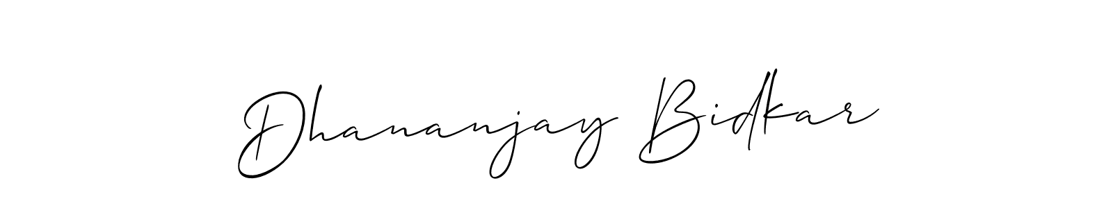 The best way (Allison_Script) to make a short signature is to pick only two or three words in your name. The name Dhananjay Bidkar include a total of six letters. For converting this name. Dhananjay Bidkar signature style 2 images and pictures png