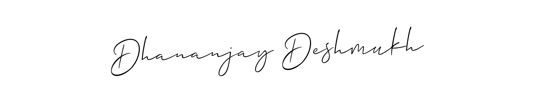 Use a signature maker to create a handwritten signature online. With this signature software, you can design (Allison_Script) your own signature for name Dhananjay Deshmukh. Dhananjay Deshmukh signature style 2 images and pictures png