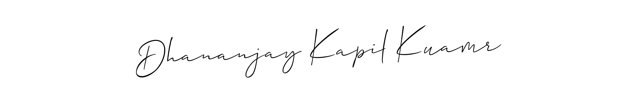 Use a signature maker to create a handwritten signature online. With this signature software, you can design (Allison_Script) your own signature for name Dhananjay Kapil Kuamr. Dhananjay Kapil Kuamr signature style 2 images and pictures png