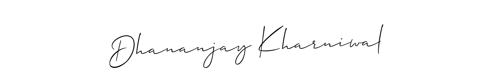 Design your own signature with our free online signature maker. With this signature software, you can create a handwritten (Allison_Script) signature for name Dhananjay Kharniwal. Dhananjay Kharniwal signature style 2 images and pictures png