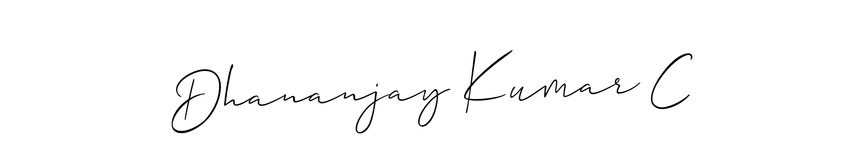 Design your own signature with our free online signature maker. With this signature software, you can create a handwritten (Allison_Script) signature for name Dhananjay Kumar C. Dhananjay Kumar C signature style 2 images and pictures png