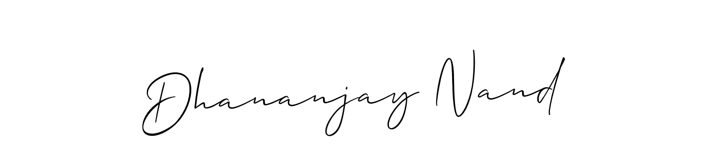 Make a beautiful signature design for name Dhananjay Nand. With this signature (Allison_Script) style, you can create a handwritten signature for free. Dhananjay Nand signature style 2 images and pictures png