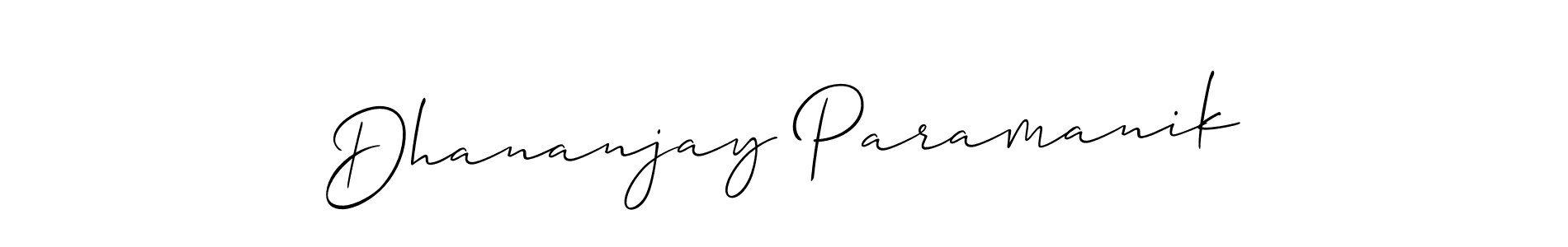 Create a beautiful signature design for name Dhananjay Paramanik. With this signature (Allison_Script) fonts, you can make a handwritten signature for free. Dhananjay Paramanik signature style 2 images and pictures png