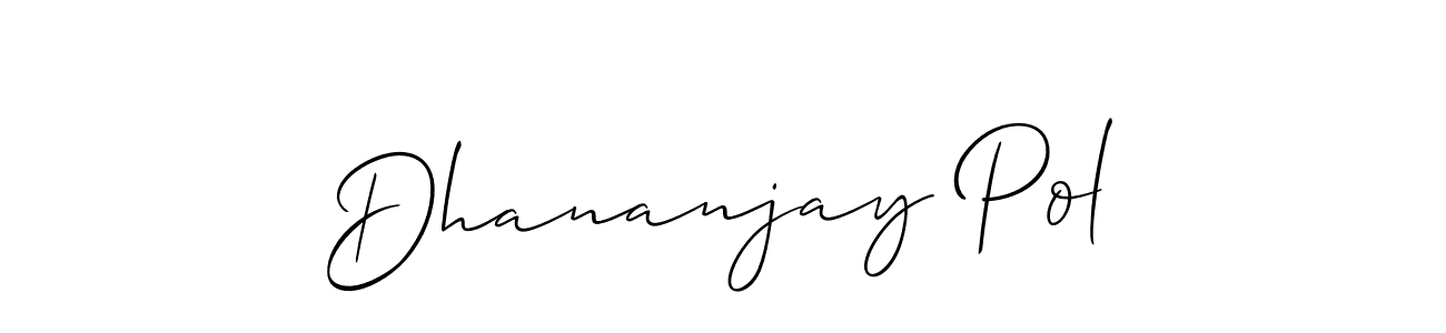 How to make Dhananjay Pol name signature. Use Allison_Script style for creating short signs online. This is the latest handwritten sign. Dhananjay Pol signature style 2 images and pictures png