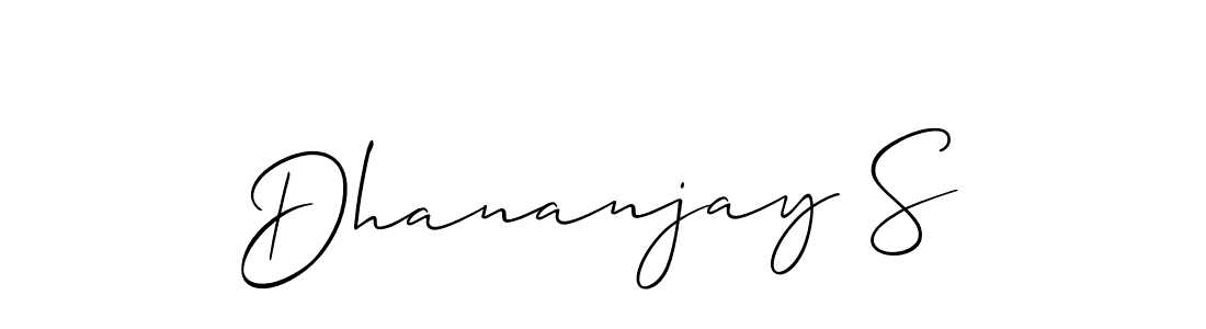 Use a signature maker to create a handwritten signature online. With this signature software, you can design (Allison_Script) your own signature for name Dhananjay S. Dhananjay S signature style 2 images and pictures png