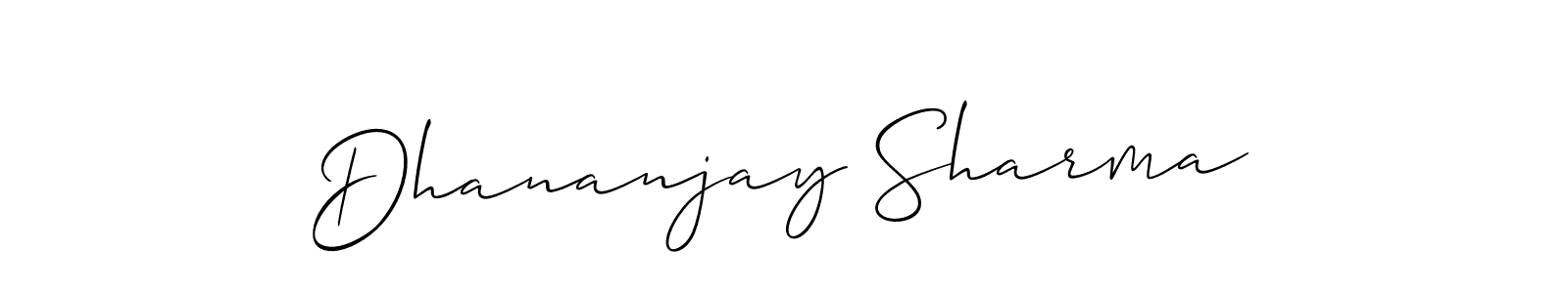 Design your own signature with our free online signature maker. With this signature software, you can create a handwritten (Allison_Script) signature for name Dhananjay Sharma. Dhananjay Sharma signature style 2 images and pictures png