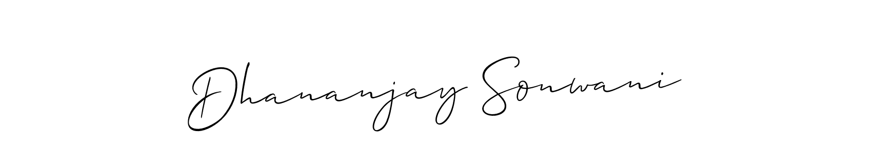 Also we have Dhananjay Sonwani name is the best signature style. Create professional handwritten signature collection using Allison_Script autograph style. Dhananjay Sonwani signature style 2 images and pictures png