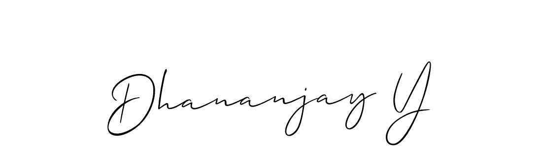 if you are searching for the best signature style for your name Dhananjay Y. so please give up your signature search. here we have designed multiple signature styles  using Allison_Script. Dhananjay Y signature style 2 images and pictures png