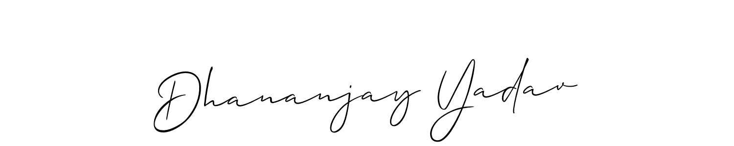 Make a beautiful signature design for name Dhananjay Yadav. With this signature (Allison_Script) style, you can create a handwritten signature for free. Dhananjay Yadav signature style 2 images and pictures png