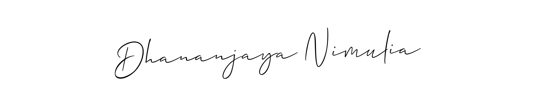 Create a beautiful signature design for name Dhananjaya Nimulia. With this signature (Allison_Script) fonts, you can make a handwritten signature for free. Dhananjaya Nimulia signature style 2 images and pictures png