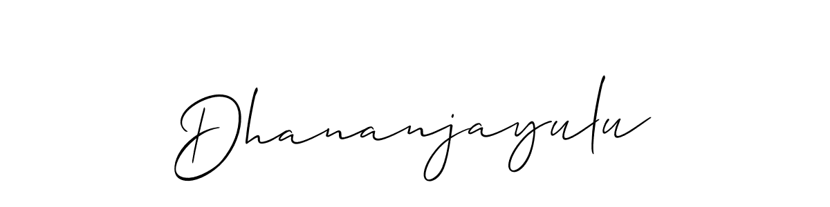 How to make Dhananjayulu signature? Allison_Script is a professional autograph style. Create handwritten signature for Dhananjayulu name. Dhananjayulu signature style 2 images and pictures png