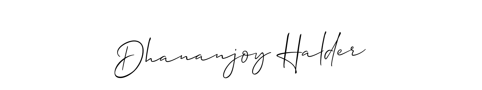 Make a beautiful signature design for name Dhananjoy Halder. With this signature (Allison_Script) style, you can create a handwritten signature for free. Dhananjoy Halder signature style 2 images and pictures png