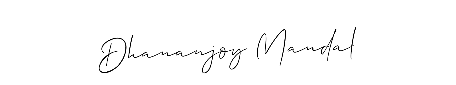 Also You can easily find your signature by using the search form. We will create Dhananjoy Mandal name handwritten signature images for you free of cost using Allison_Script sign style. Dhananjoy Mandal signature style 2 images and pictures png