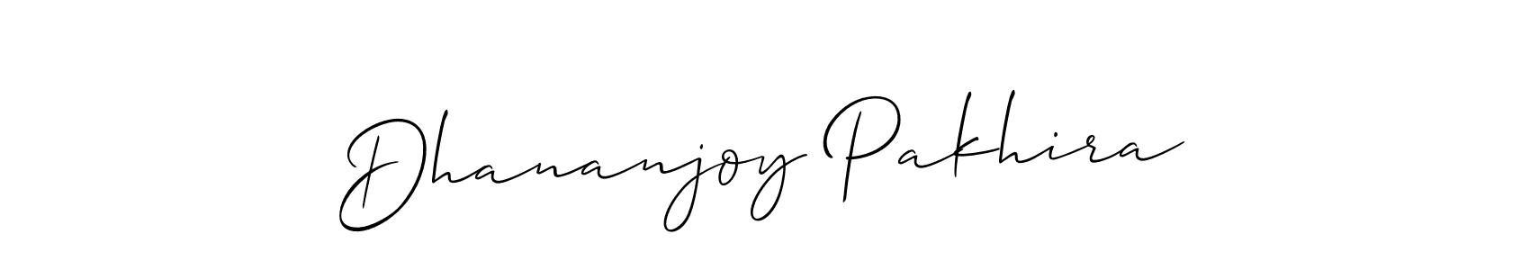 Use a signature maker to create a handwritten signature online. With this signature software, you can design (Allison_Script) your own signature for name Dhananjoy Pakhira. Dhananjoy Pakhira signature style 2 images and pictures png