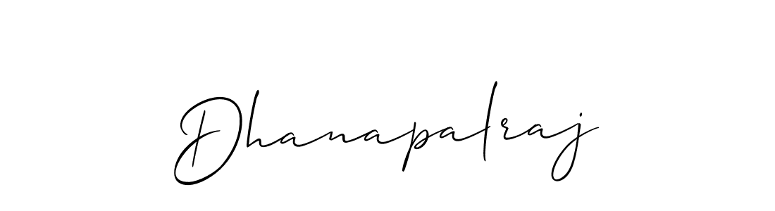 Use a signature maker to create a handwritten signature online. With this signature software, you can design (Allison_Script) your own signature for name Dhanapalraj. Dhanapalraj signature style 2 images and pictures png