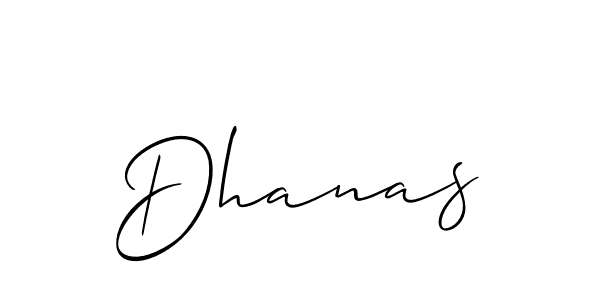 How to make Dhanas signature? Allison_Script is a professional autograph style. Create handwritten signature for Dhanas name. Dhanas signature style 2 images and pictures png