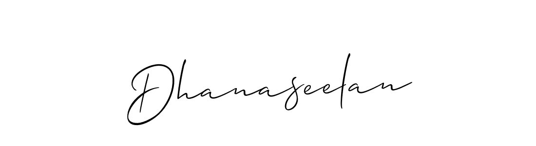 Allison_Script is a professional signature style that is perfect for those who want to add a touch of class to their signature. It is also a great choice for those who want to make their signature more unique. Get Dhanaseelan name to fancy signature for free. Dhanaseelan signature style 2 images and pictures png