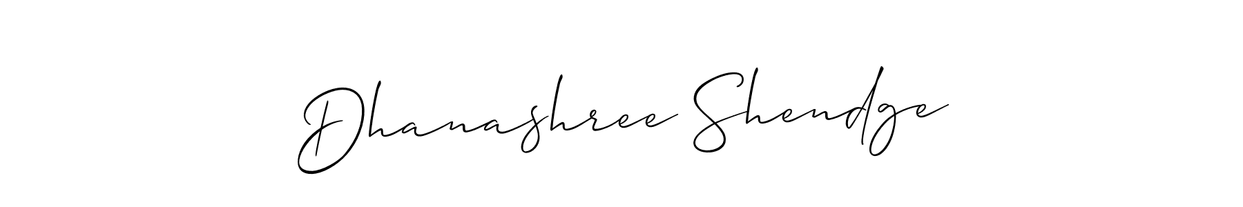 Allison_Script is a professional signature style that is perfect for those who want to add a touch of class to their signature. It is also a great choice for those who want to make their signature more unique. Get Dhanashree Shendge name to fancy signature for free. Dhanashree Shendge signature style 2 images and pictures png