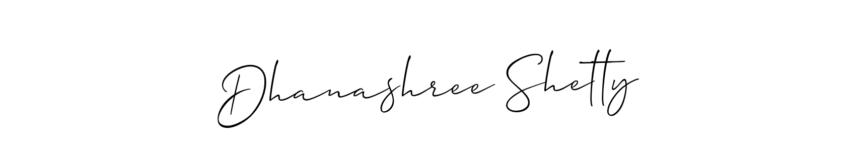 Create a beautiful signature design for name Dhanashree Shetty. With this signature (Allison_Script) fonts, you can make a handwritten signature for free. Dhanashree Shetty signature style 2 images and pictures png
