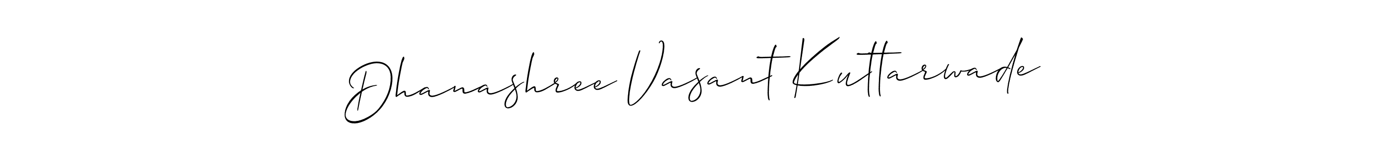 It looks lik you need a new signature style for name Dhanashree Vasant Kuttarwade. Design unique handwritten (Allison_Script) signature with our free signature maker in just a few clicks. Dhanashree Vasant Kuttarwade signature style 2 images and pictures png