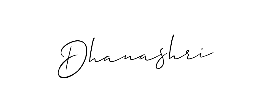 Make a beautiful signature design for name Dhanashri. With this signature (Allison_Script) style, you can create a handwritten signature for free. Dhanashri signature style 2 images and pictures png