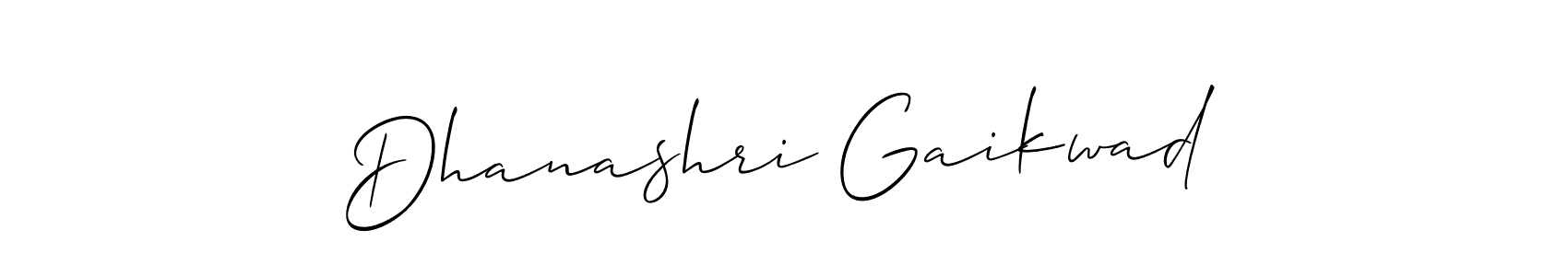 How to make Dhanashri Gaikwad signature? Allison_Script is a professional autograph style. Create handwritten signature for Dhanashri Gaikwad name. Dhanashri Gaikwad signature style 2 images and pictures png