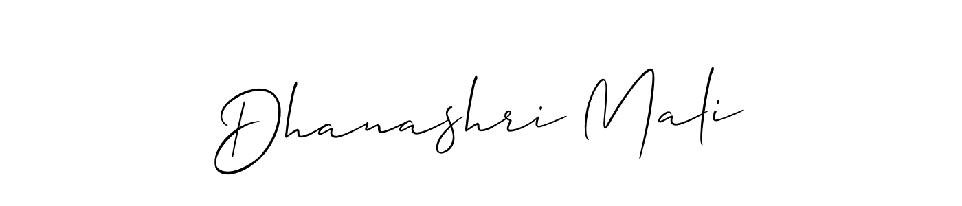 Dhanashri Mali stylish signature style. Best Handwritten Sign (Allison_Script) for my name. Handwritten Signature Collection Ideas for my name Dhanashri Mali. Dhanashri Mali signature style 2 images and pictures png