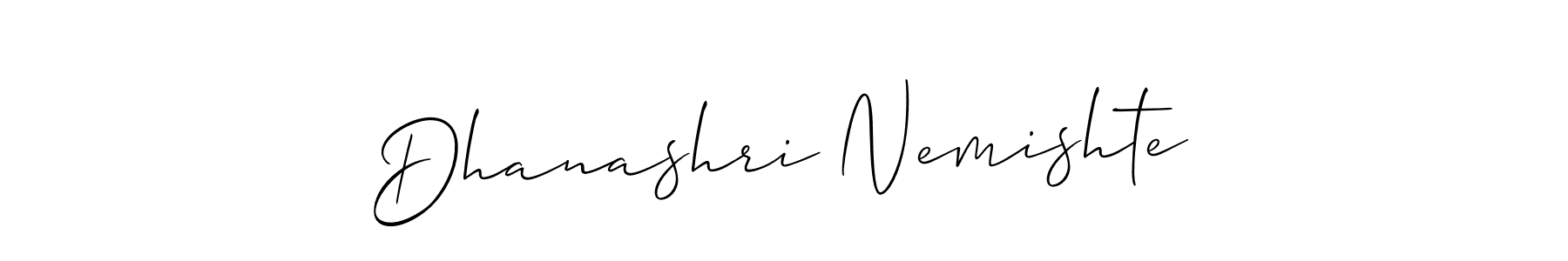 Create a beautiful signature design for name Dhanashri Nemishte. With this signature (Allison_Script) fonts, you can make a handwritten signature for free. Dhanashri Nemishte signature style 2 images and pictures png