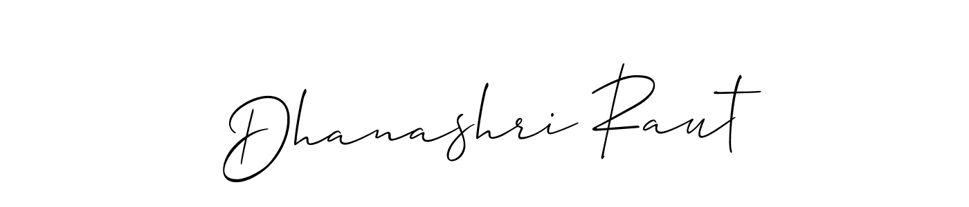 Make a beautiful signature design for name Dhanashri Raut. With this signature (Allison_Script) style, you can create a handwritten signature for free. Dhanashri Raut signature style 2 images and pictures png