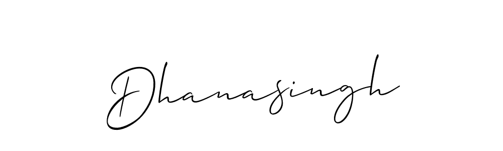 if you are searching for the best signature style for your name Dhanasingh. so please give up your signature search. here we have designed multiple signature styles  using Allison_Script. Dhanasingh signature style 2 images and pictures png