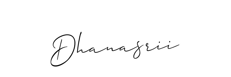 Allison_Script is a professional signature style that is perfect for those who want to add a touch of class to their signature. It is also a great choice for those who want to make their signature more unique. Get Dhanasrii name to fancy signature for free. Dhanasrii signature style 2 images and pictures png