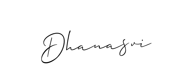 if you are searching for the best signature style for your name Dhanasvi. so please give up your signature search. here we have designed multiple signature styles  using Allison_Script. Dhanasvi signature style 2 images and pictures png