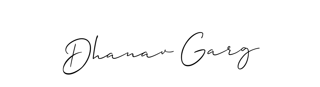 How to make Dhanav Garg name signature. Use Allison_Script style for creating short signs online. This is the latest handwritten sign. Dhanav Garg signature style 2 images and pictures png