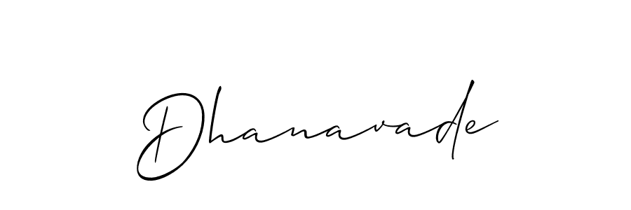 Use a signature maker to create a handwritten signature online. With this signature software, you can design (Allison_Script) your own signature for name Dhanavade. Dhanavade signature style 2 images and pictures png